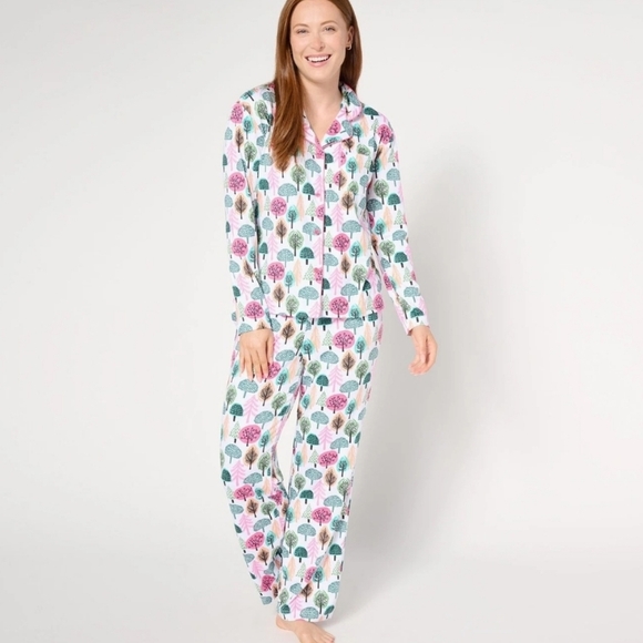 Muk Luks Other - Muk Luks Dream Cloud Tree Print Pajamas PJ Set Women's Sleepwear 2X